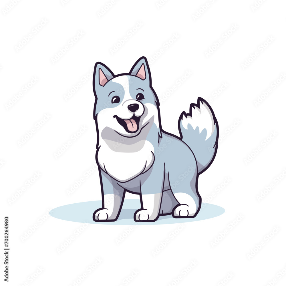 Cute siberian husky dog smiling. Vector illustration Cute siberian husky dog smiling. Vector illustration
