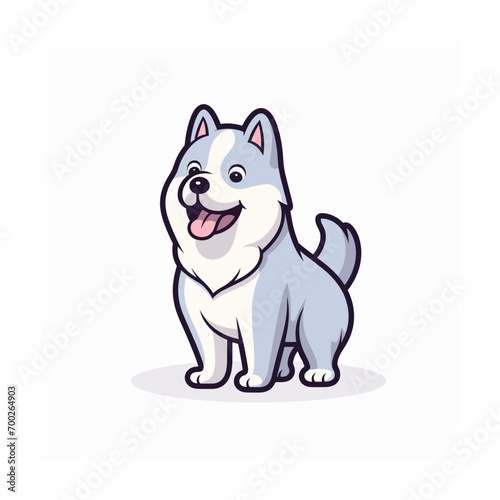 Cute siberian husky dog smiling. Vector illustration