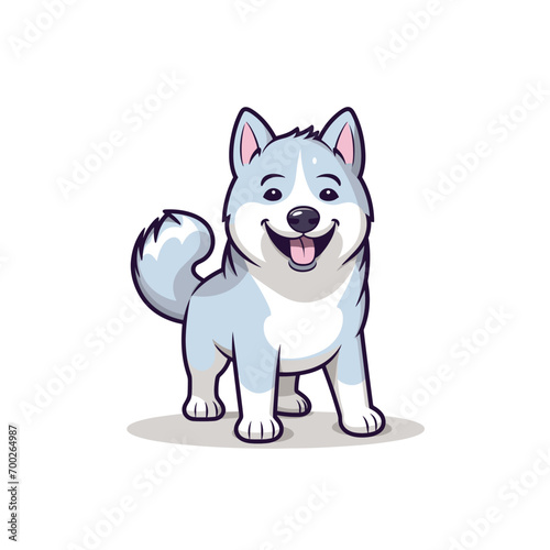 Cute siberian husky dog smiling. Vector illustration