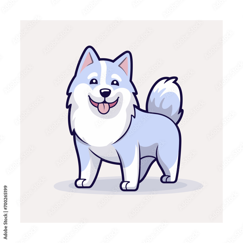 Obraz premium Cute siberian husky dog smiling. Vector illustration