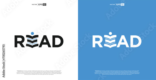 reading book logo logo design lettering read logo