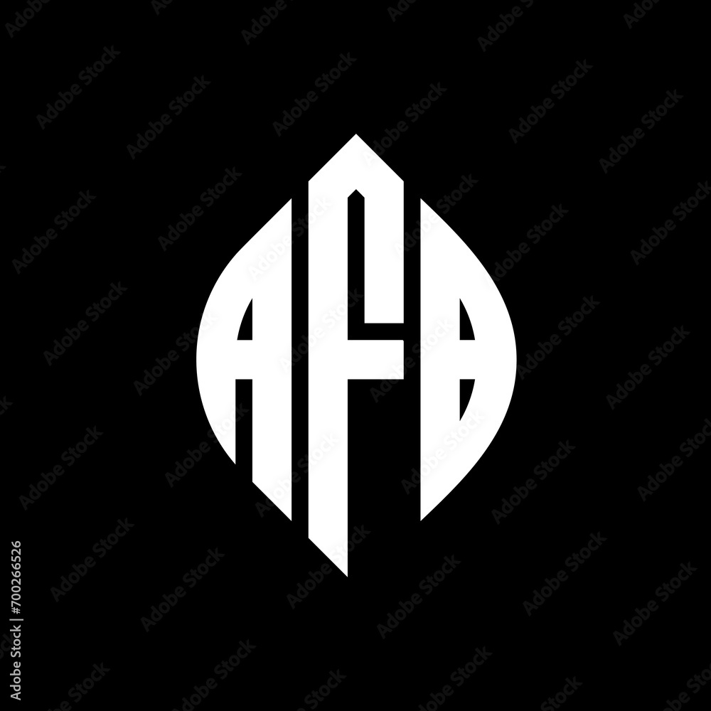 AFB circle letter logo design with circle and ellipse shape. AFB ellipse letters with typographic style. The three initials form a circle logo. AFB Circle Emblem Abstract Monogram Letter Mark Vector. AFB circle letter logo design with circle and ellipse shape. AFB ellipse letters with typographic style. The three initials form a circle logo. AFB Circle Emblem Abstract Monogram Letter Mark Vector.