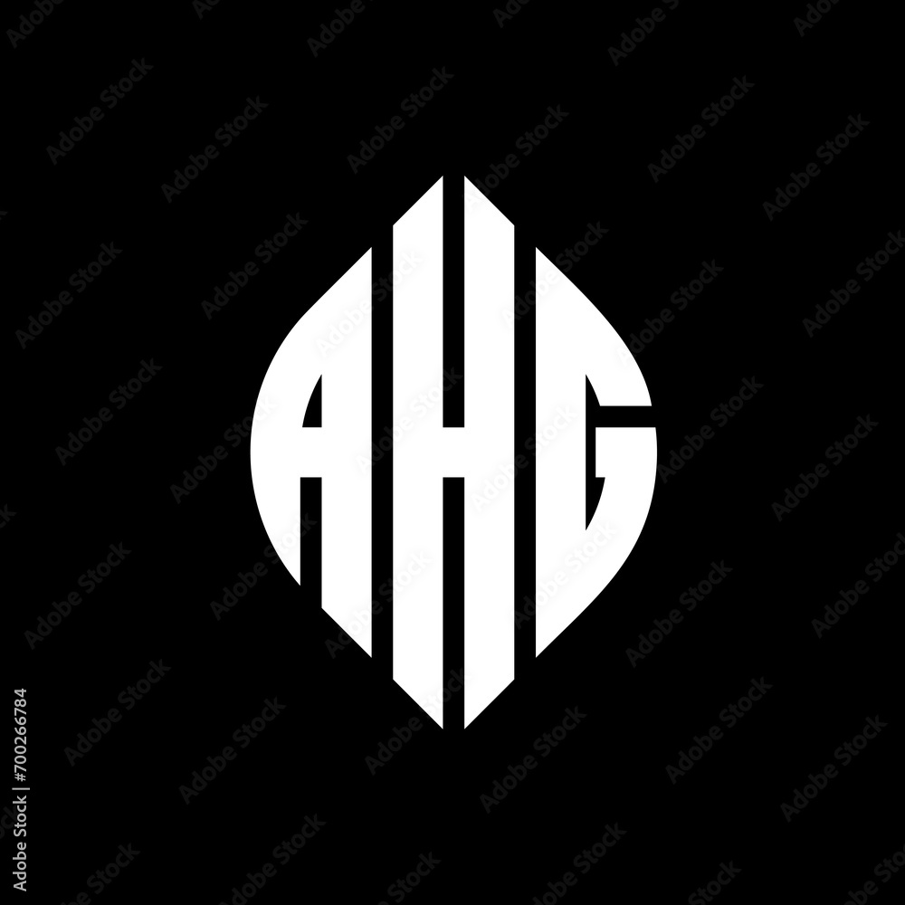 AHG circle letter logo design with circle and ellipse shape. AHG ellipse letters with typographic style. The three initials form a circle logo. AHG Circle Emblem Abstract Monogram Letter Mark Vector. AHG circle letter logo design with circle and ellipse shape. AHG ellipse letters with typographic style. The three initials form a circle logo. AHG Circle Emblem Abstract Monogram Letter Mark Vector.