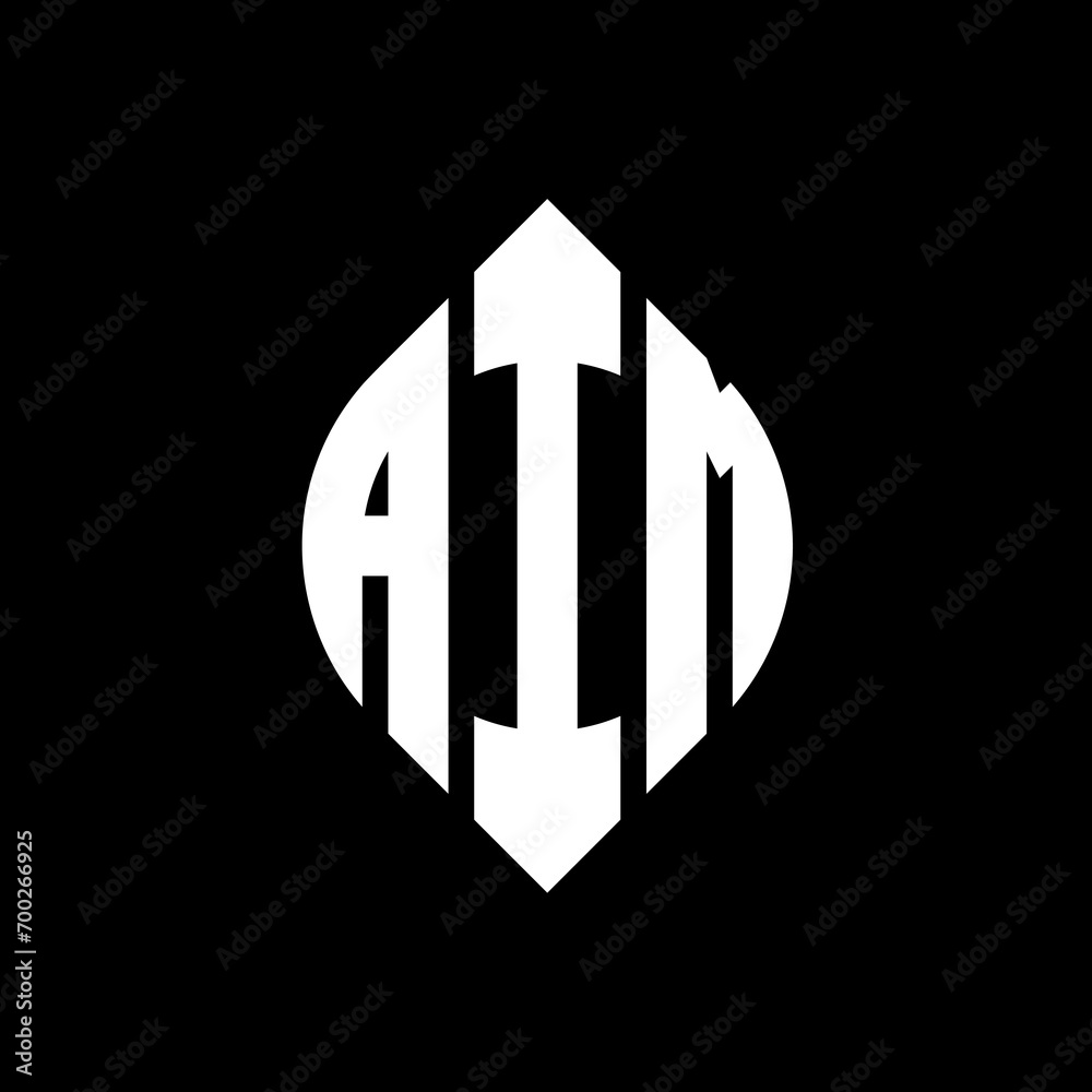 AIM circle letter logo design with circle and ellipse shape. AIM ellipse letters with typographic style. The three initials form a circle logo. AIM Circle Emblem Abstract Monogram Letter Mark Vector. AIM circle letter logo design with circle and ellipse shape. AIM ellipse letters with typographic style. The three initials form a circle logo. AIM Circle Emblem Abstract Monogram Letter Mark Vector.