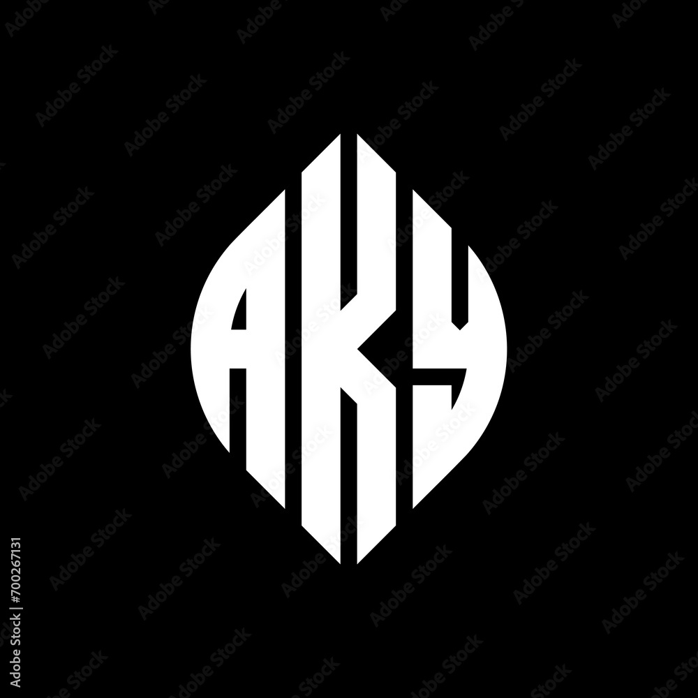 AKY circle letter logo design with circle and ellipse shape. AKY ellipse letters with typographic style. The three initials form a circle logo. AKY Circle Emblem Abstract Monogram Letter Mark Vector. AKY circle letter logo design with circle and ellipse shape. AKY ellipse letters with typographic style. The three initials form a circle logo. AKY Circle Emblem Abstract Monogram Letter Mark Vector.