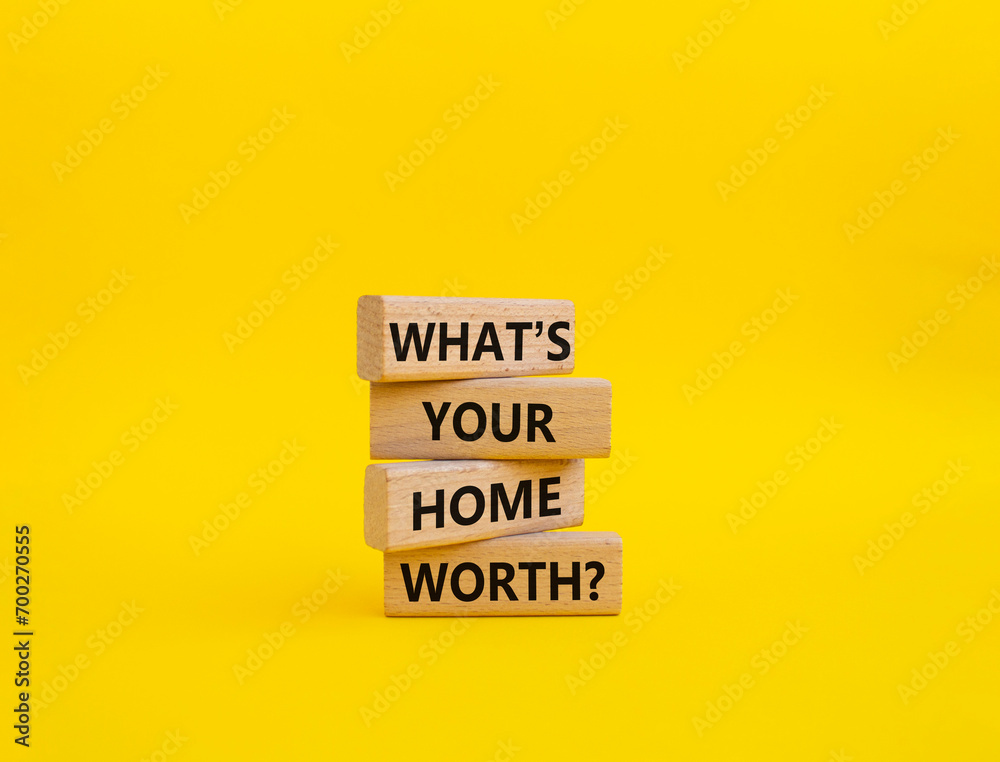 What is your home worth symbol. Wooden blocks with words What is your home worth. Beautiful yellow background. Business and What is your home worth concept. Copy space. What is your home worth symbol. Wooden blocks with words What is your home worth. Beautiful yellow background. Business and What is your home worth concept. Copy space.
