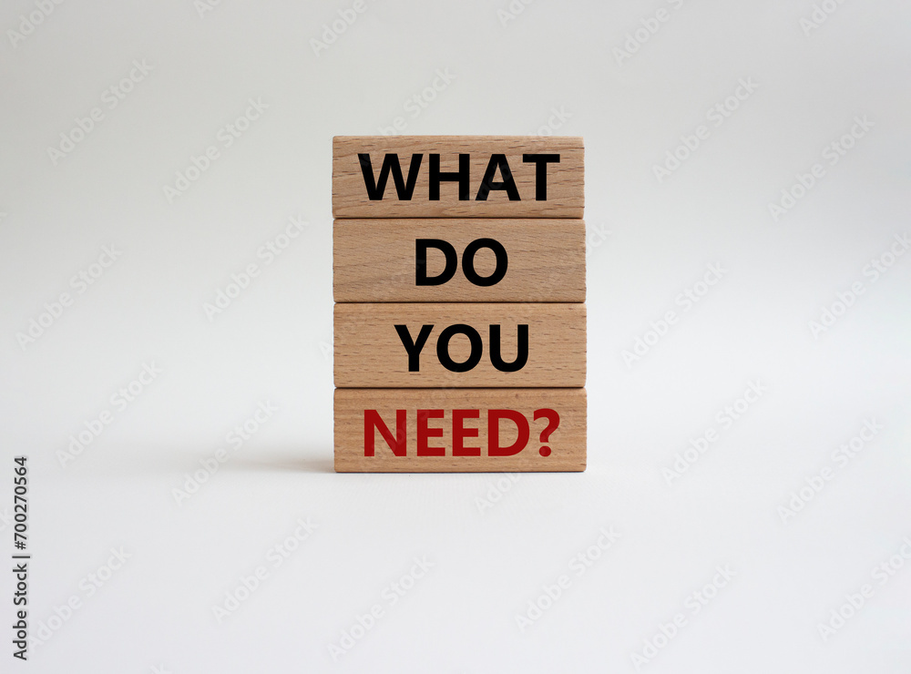 What do you need symbol. Wooden blocks with words What do you need. Beautiful white background. Business and What do you need concept. Copy space. What do you need symbol. Wooden blocks with words What do you need. Beautiful white background. Business and What do you need concept. Copy space.