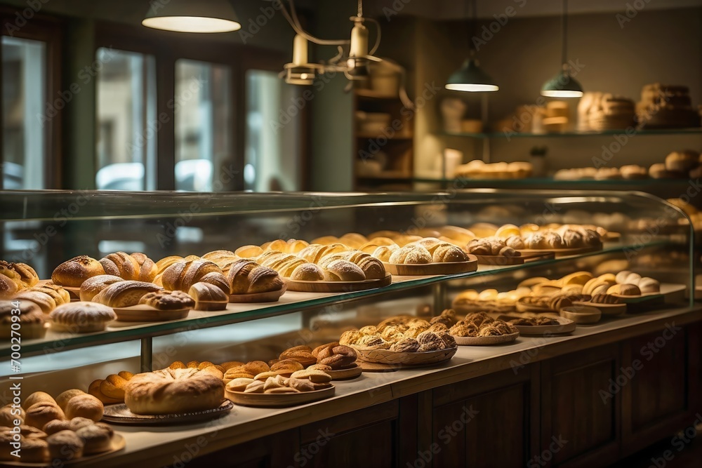 A Bakery Full of Baked Goods. A Beautiful Bakery Interior. Freshly Baked Treats. A Bakery Full of Baked Goods. A Beautiful Bakery Interior. Freshly Baked Treats.