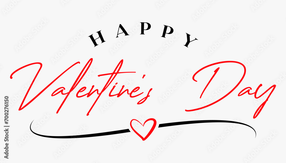 Happy Valentine's day text lettering typography vector illustration. Happy Valentine's day text lettering typography vector illustration.