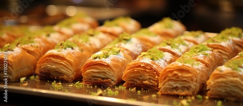 Traditional Turkish baklava with local name 