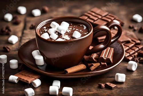 cup of chocolate with marshmallows 