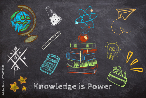 Blackboard Future Plan education Learning knowledge background, Ilustración de iconos de educación.