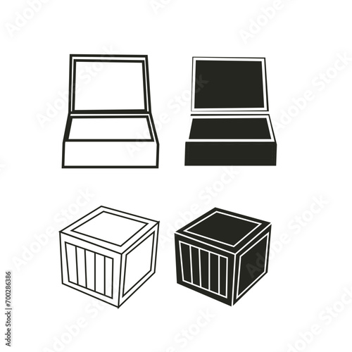 Box Outline And Vector 
