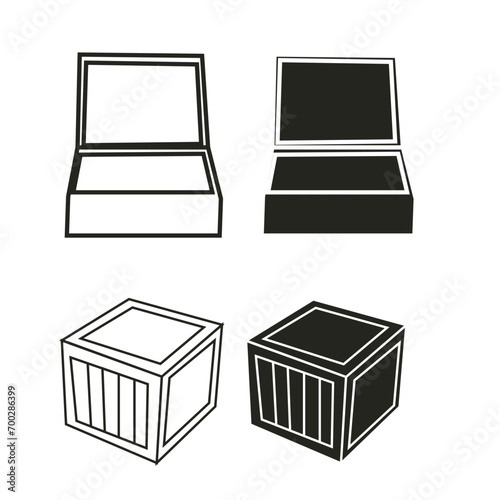 Box Outline And Vector 