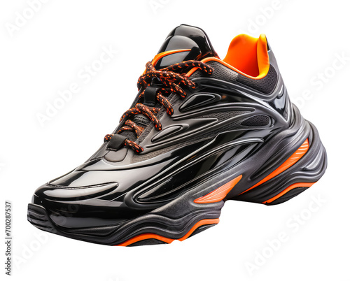 black men sports shoes isolated on a transparent background