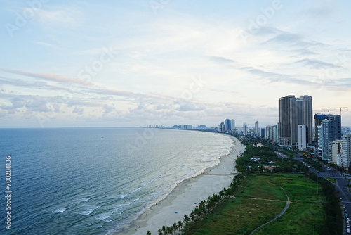 Obraz na płótnie Aerial View, Man Thai Beach in Da Nang, Vietnam - ベトナム ダナン マン タイ ビーチ w salonie