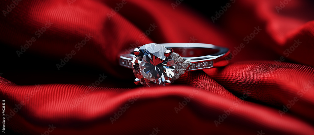 Ring with a diamond - attractive graphic composition