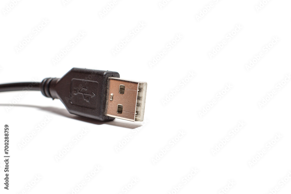 USB connector on white background USB connector on white background