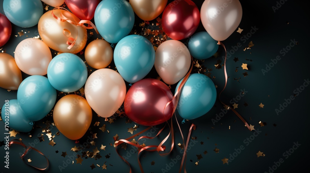 custom made wallpaper toronto digitalbirthday Background with fastive air balloons of round shap, minimal birthday, colorfull balloons, in blue and white background, father's Day, Valentine Day, Celebration