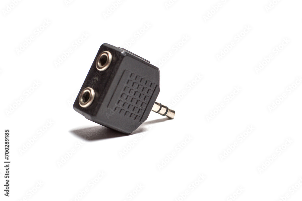 AUDIO connector on a white background AUDIO connector on a white background