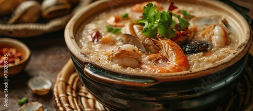 Chaoshan seafood porridge: a Chinese casserole.