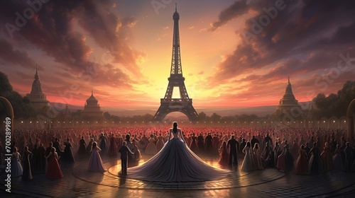Captivating Paris Olympic Games Visual Representation. Spirit of Competition and Unity photo