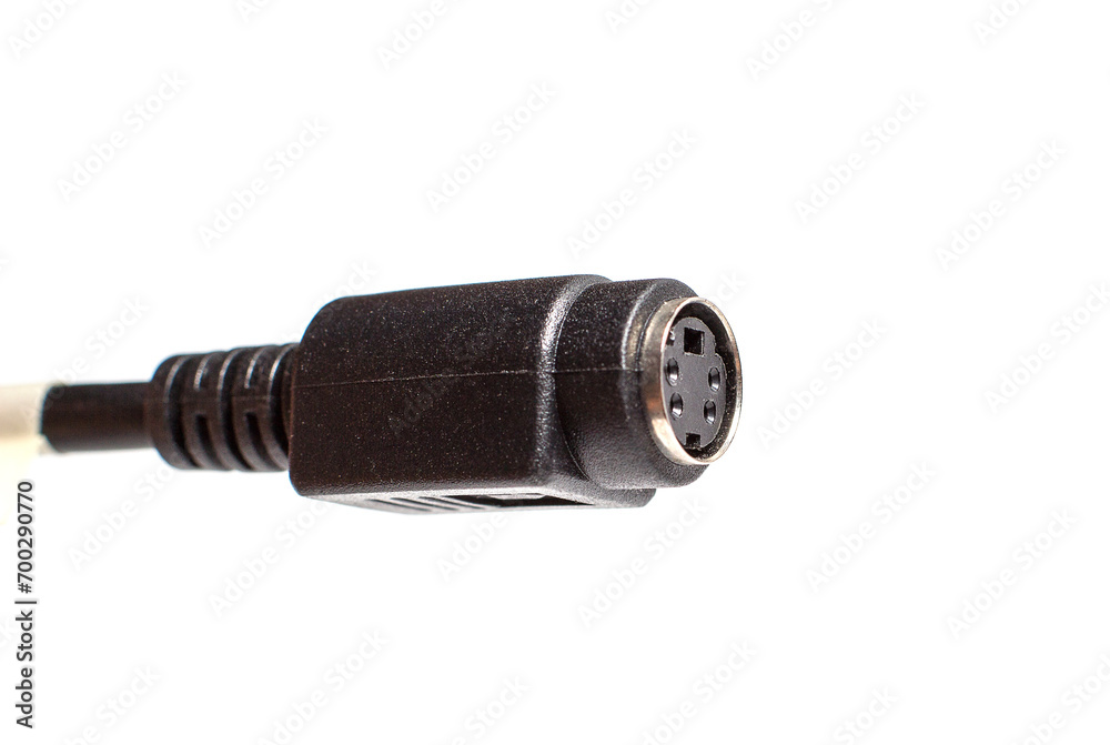 Video connector for a computer on a white background, connecting a computer Video connector for a computer on a white background, connecting a computer