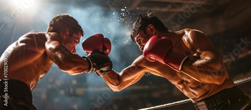 Boxers employ punches like the jab, hook, uppercut, cross, swing, and straight to get close, force opponents on ropes, and win rounds in the ring. photo