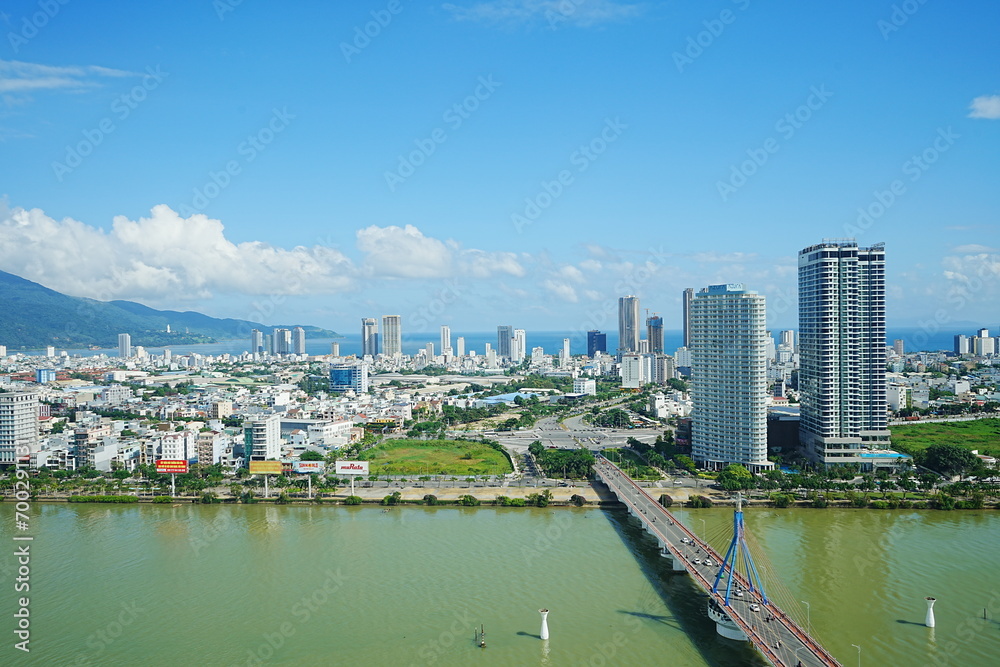 Aerial View, City of Da Nang in Vietnam - ベトナム ダナン 街並み