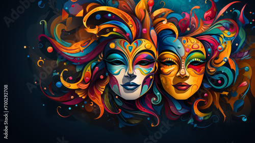 Masquerade twins: a dance of color and mystery
