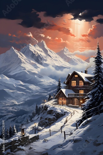 Winter in the swiss alps, Switzerland, Europe. Beautiful winter landscape © Iman