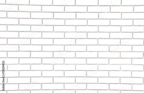 Drawing of a white engraved brick wall