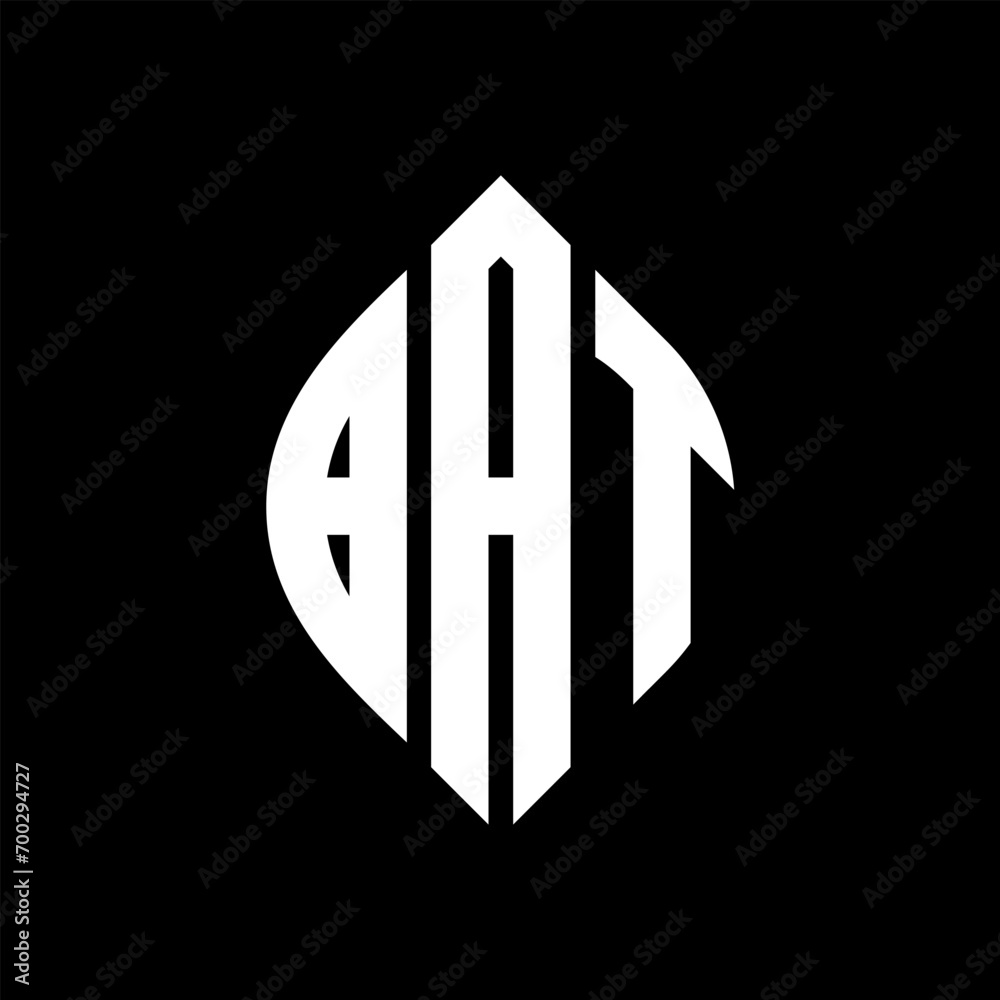 BAT circle letter logo design with circle and ellipse shape. BAT ellipse letters with typographic style. The three initials form a circle logo. BAT Circle Emblem Abstract Monogram Letter Mark Vector. BAT circle letter logo design with circle and ellipse shape. BAT ellipse letters with typographic style. The three initials form a circle logo. BAT Circle Emblem Abstract Monogram Letter Mark Vector.