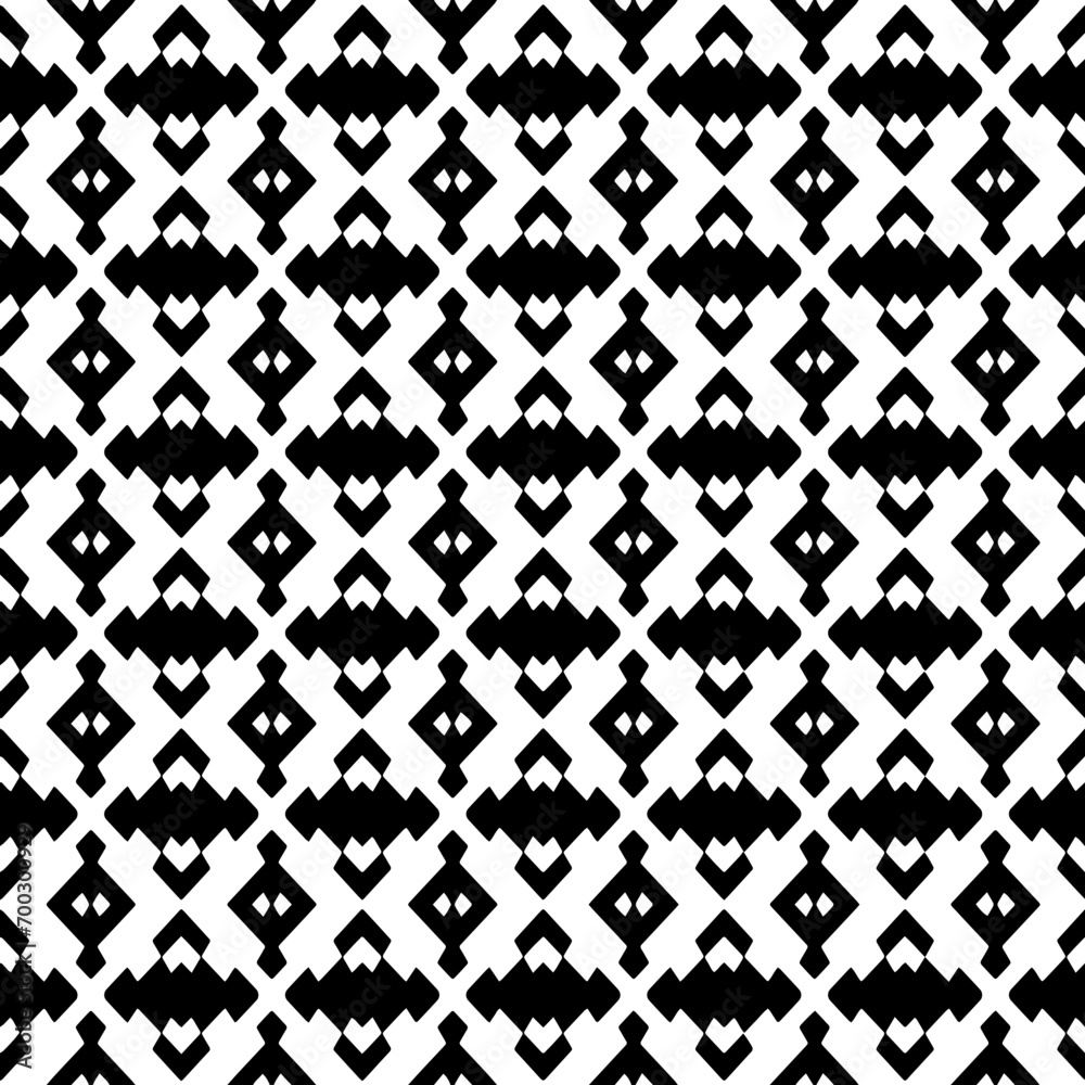 Fototapeta premium Abstract Shapes.Vector Seamless Black and White Pattern.Design element for prints, decoration, cover, textile, digital wallpaper, web background, wrapping paper, clothing, fabric, packaging, cards.
