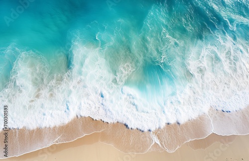  beautiful turquoise ocean beach with blue water,top view
