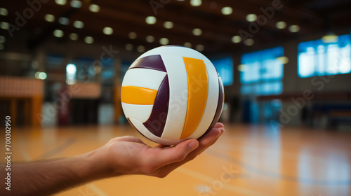 Hand Holding A Volleyball Ball 
