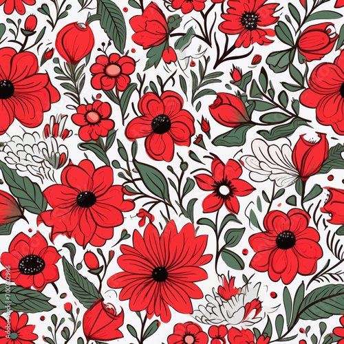 seamless pattern with poppies