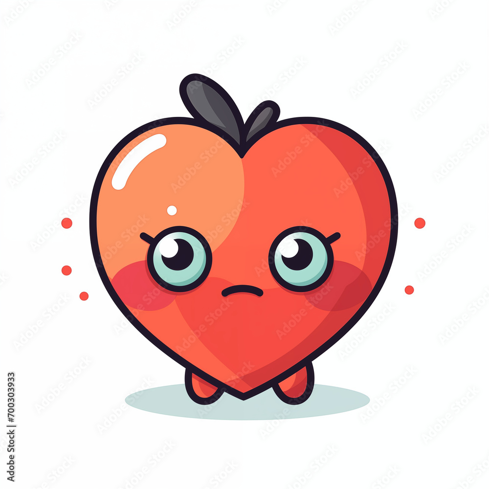 Animate funny fruit heart character. animated toon . love mascot. Vector Animate funny fruit heart character. animated toon . love mascot. Vector