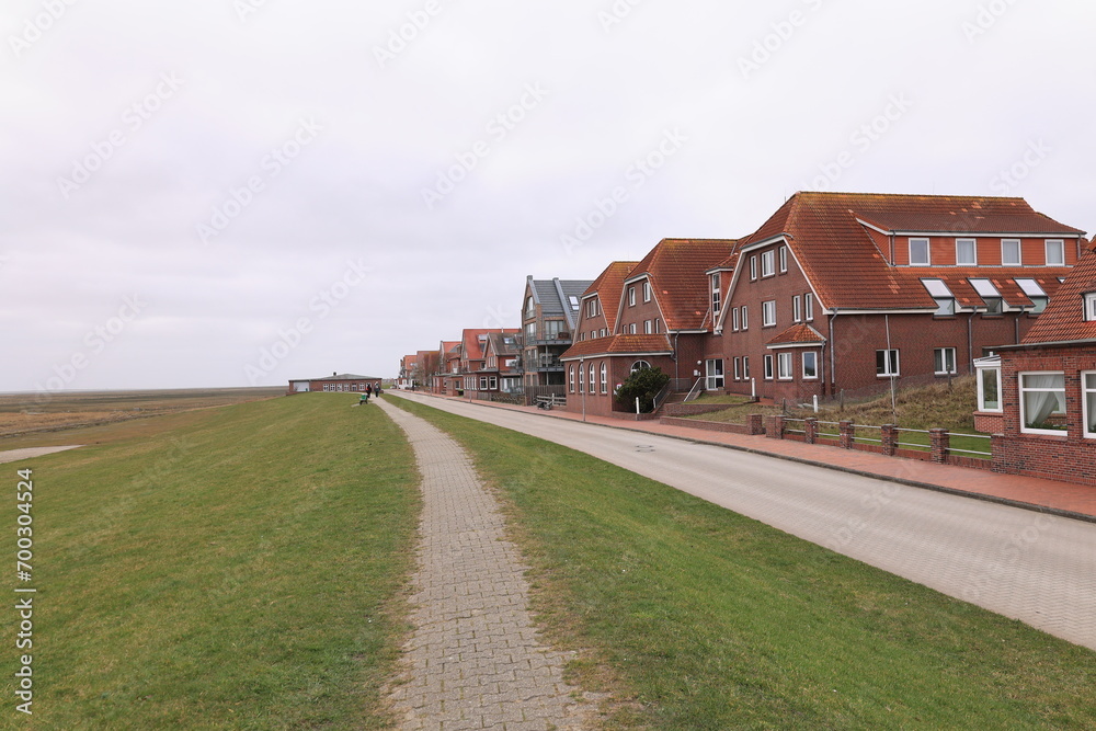 Blick auf den Ort Juist auf der gleichnamigen Nordseeinsel Blick auf den Ort Juist auf der gleichnamigen Nordseeinsel