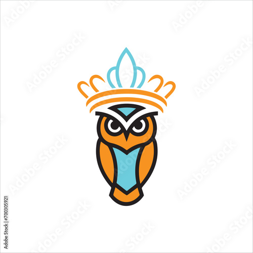 vector owl simple mascot logo template design illustration photo