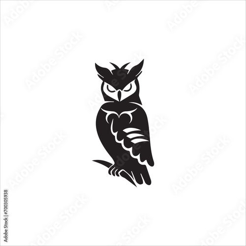 vector owl simple mascot logo template design illustration