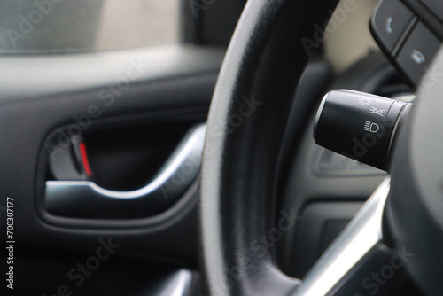 controls for light indicators in a car. Selective focus
