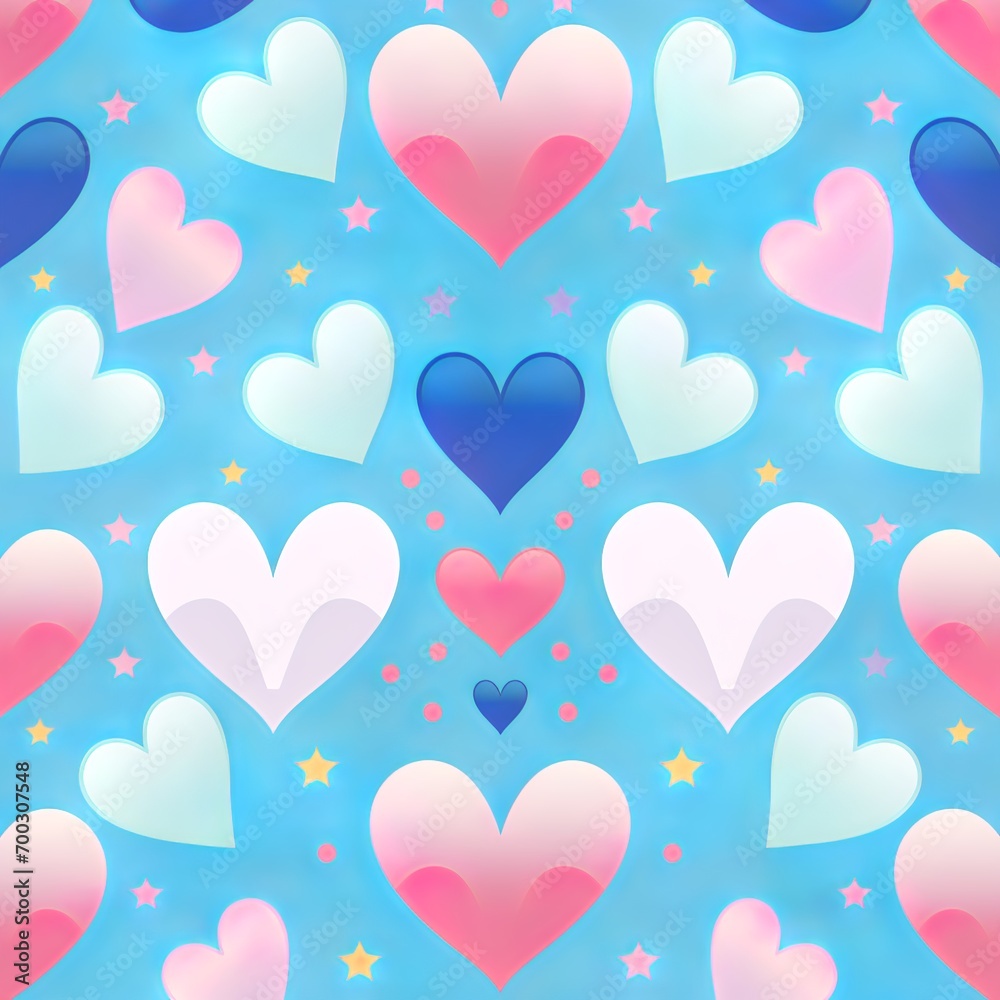 pattern with colored hearts