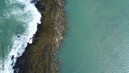 Praia da Barra de São Miguel - Barra de São Miguel/AL - Foto de drone
