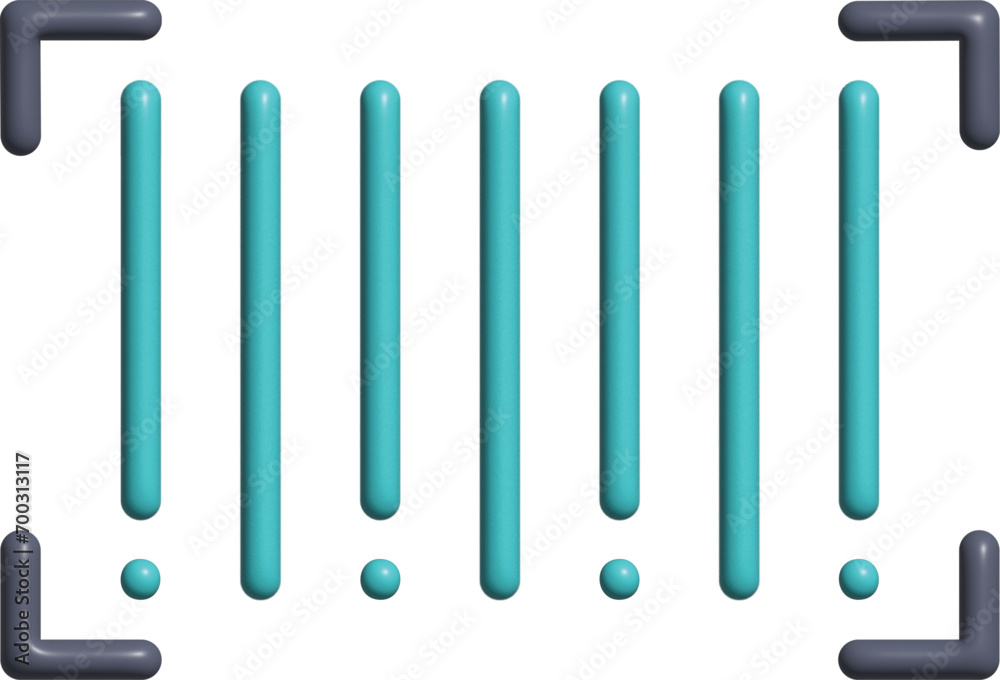 Bar code 3d icon Bar code 3d icon