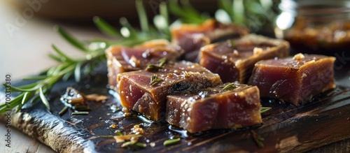 Portuguese and Spanish dried tuna, a staple in the Mediterranean diet. photo