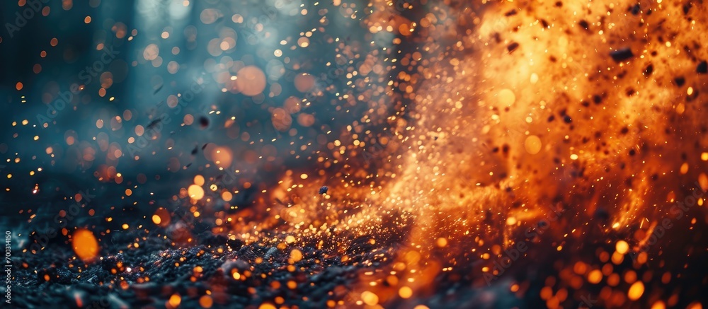 Sparks of fire in a dark, abstract background. Sparks of fire in a dark, abstract background.