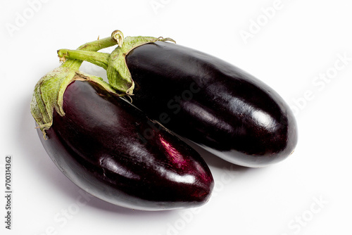 Eggplant on a white background, vegetables on a white background
