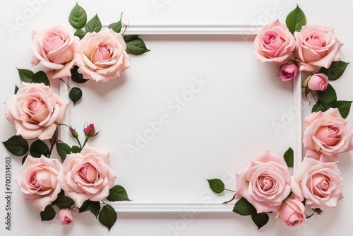 pink roses on a wooden background