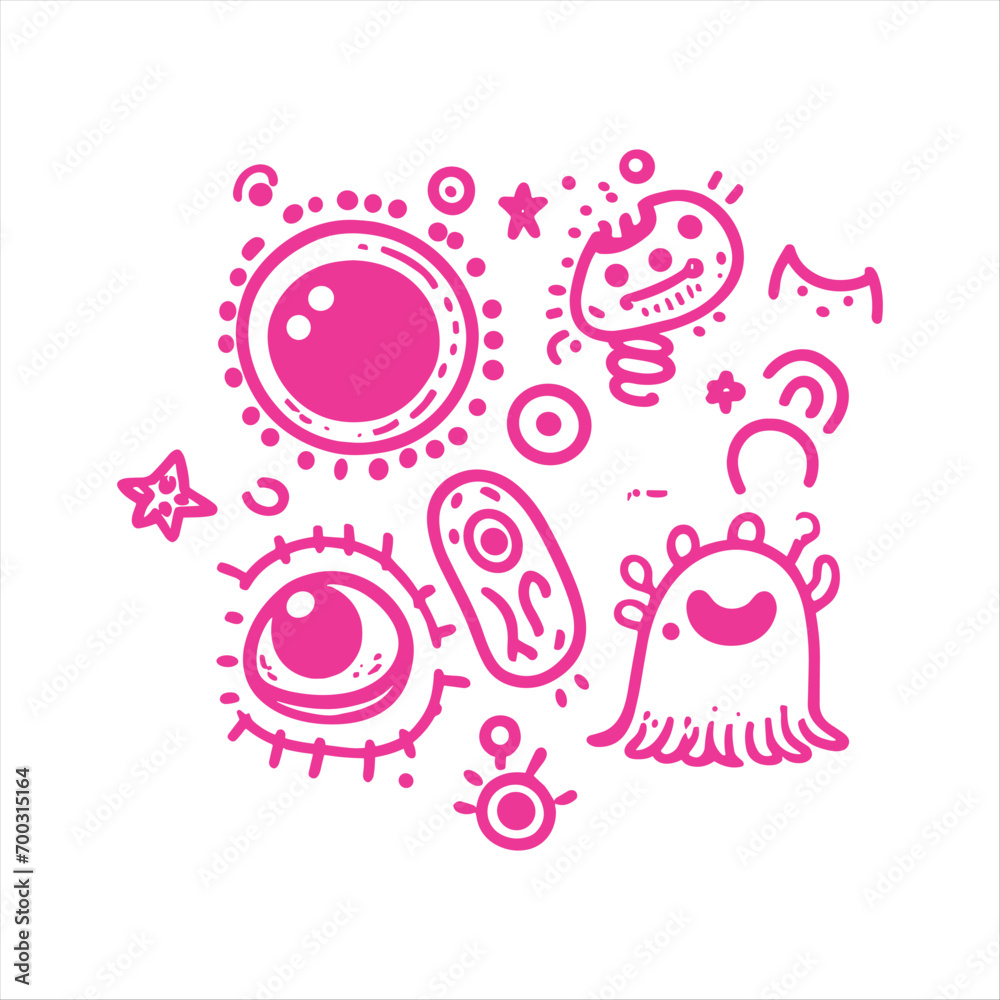 vector funny monster hand drawn doodle set vector funny monster hand drawn doodle set